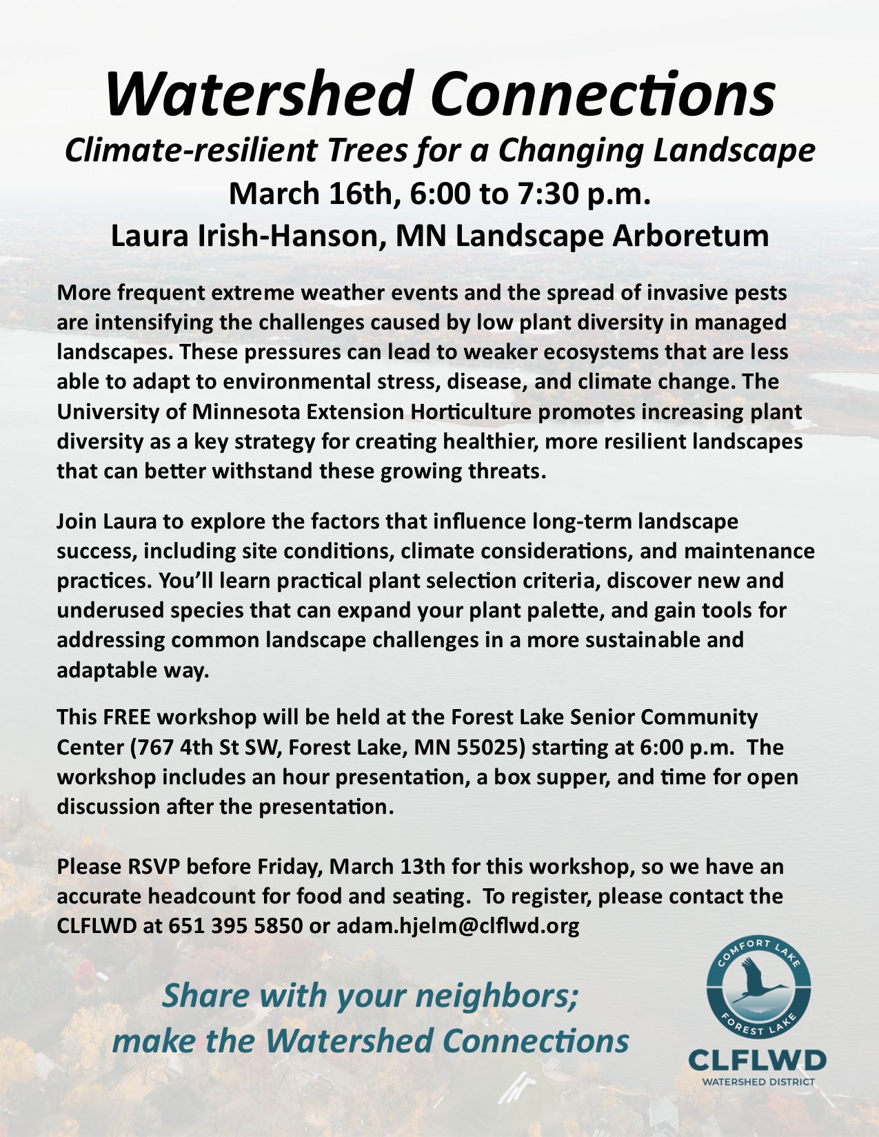 Photo: an outreach flyer promoting an upcoming training.