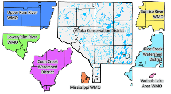 Photo: Anoka County is divided among 7 water management organizations, creating opportunities for strong partnerships. By combining efforts, local funding can be leveraged more effectively to maximize conservation outcomes and improve natural resources throughout the county.