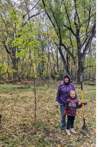 Photo: Volunteer Tree Planting Event at Kings Island in Anoka, MN.